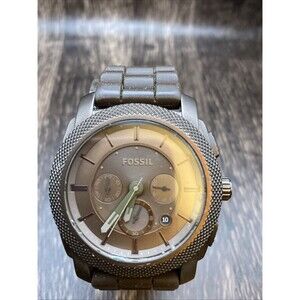 Fossil ES4702 Unisex Brown Watch Silicone Band With New Battery